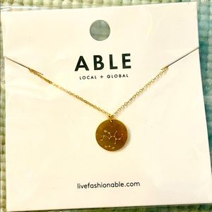 ABLE Sagittarius Constellation hand stamped dainty necklace. BNWT